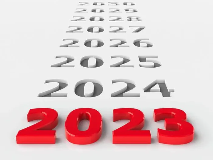 Framed Print : 2023 future represents the new year 2023, three-dimensional rendering, 3D illustration Framed Print : 2023 future represents the new year 2023, three-dimensional rendering, 3D illustration