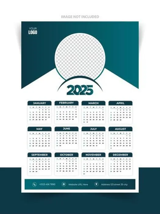 Framed Print : 2025 Calendar Design Template with beautiful background Framed Print : 2025 Calendar Design Template with beautiful background