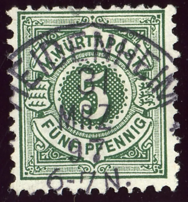 Framed Print : 24 1897 Württemberg 5Pf Mi56 Heidenheim Framed Print : 24 1897 Württemberg 5Pf Mi56 Heidenheim