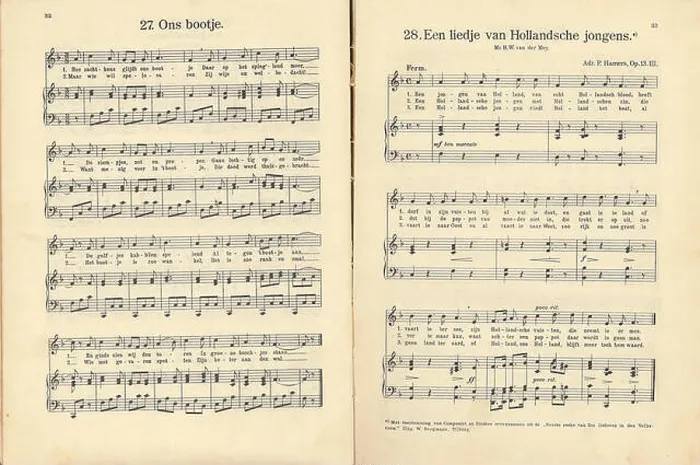 Framed Print : 27 Ons bootje, pagina 32 & 28 Een liedje van Hollandsche jongens, pagina 33 Framed Print : 27 Ons bootje, pagina 32 & 28 Een liedje van Hollandsche jongens, pagina 33