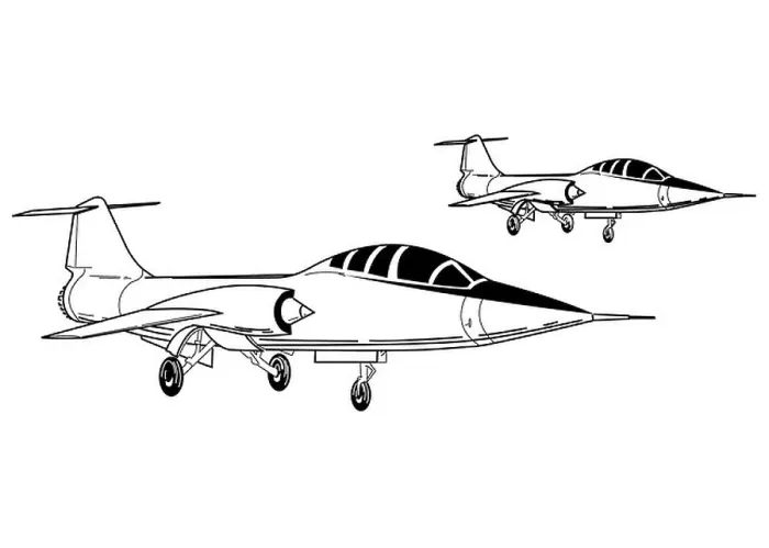 Framed Print : 3 view aircraft line art drawing F-104 Starfighter Framed Print : 3 view aircraft line art drawing F-104 Starfighter