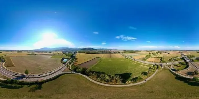 Framed Print : 360° Aerial Panorama of Daweid Corn Fields
