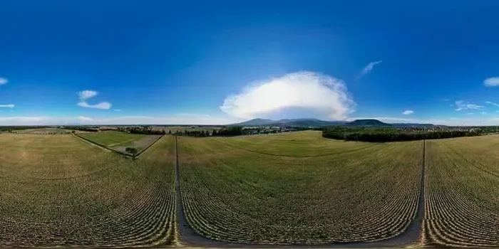 Framed Print : 360° Aerial Panorama of Daweid Corn Fields Framed Print : 360° Aerial Panorama of Daweid Corn Fields