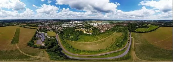 Framed Print : A 360 degree aerial photo of the Bury Bat on the outskirts of Bury St Edmunds in Suffolk, UK Framed Print : A 360 degree aerial photo of the Bury Bat on the outskirts of Bury St Edmunds in Suffolk, UK
