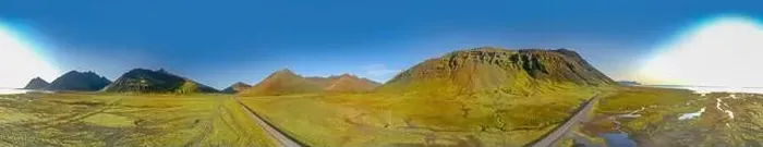 Framed Print : 360 degrees Icelandic aerial landscape. 360 panorama of Vestrahorn mountain on a sunny day Framed Print : 360 degrees Icelandic aerial landscape. 360 panorama of Vestrahorn mountain on a sunny day
