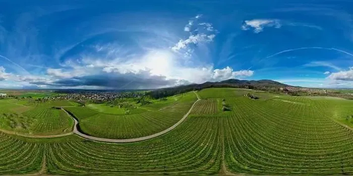 Framed Print : 360 panorama aerial drone view above the Uffholtz Framed Print : 360 panorama aerial drone view above the Uffholtz