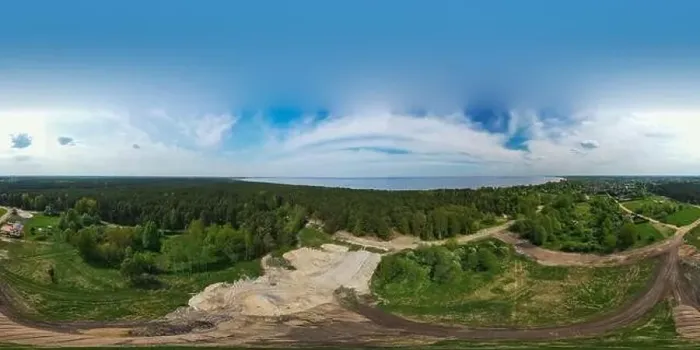 Framed Print : 360 panorama. Construction site in forest. Jurmala, Latva. Baltic sea Framed Print : 360 panorama. Construction site in forest. Jurmala, Latva. Baltic sea