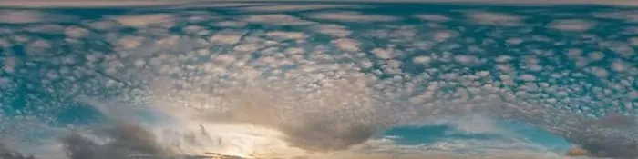 Framed Print : 360 panorama of glowing sunset sky with bright Cirrus clouds Framed Print : 360 panorama of glowing sunset sky with bright Cirrus clouds