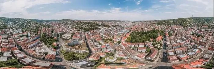 Framed Print : 360 Spherical panorama view of Stuttgart suburb near hills in Germany at summer noon Framed Print : 360 Spherical panorama view of Stuttgart suburb near hills in Germany at summer noon