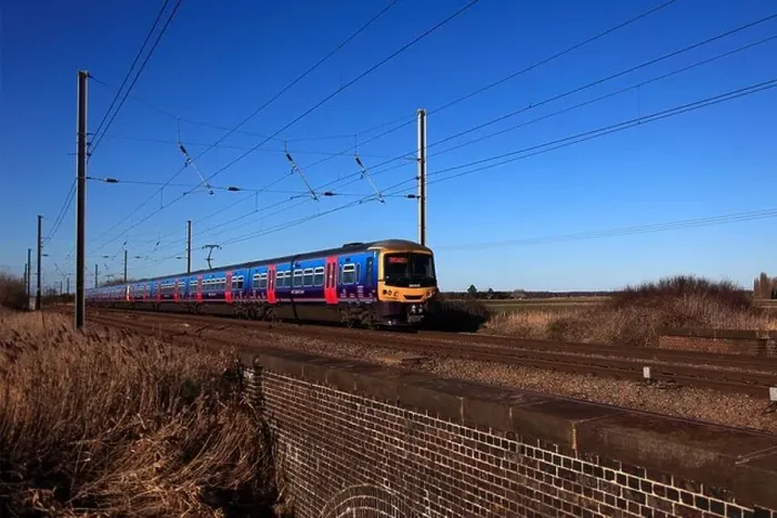 Framed Print : 365517 First Capital Connect High Speed Electric Train Unit East Coast Main Line Railway Cambridgeshire