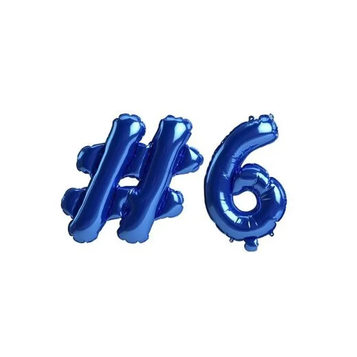 Framed Print : 3d illustration of 6 hashtag blue balloons isolated on white background Framed Print : 3d illustration of 6 hashtag blue balloons isolated on white background