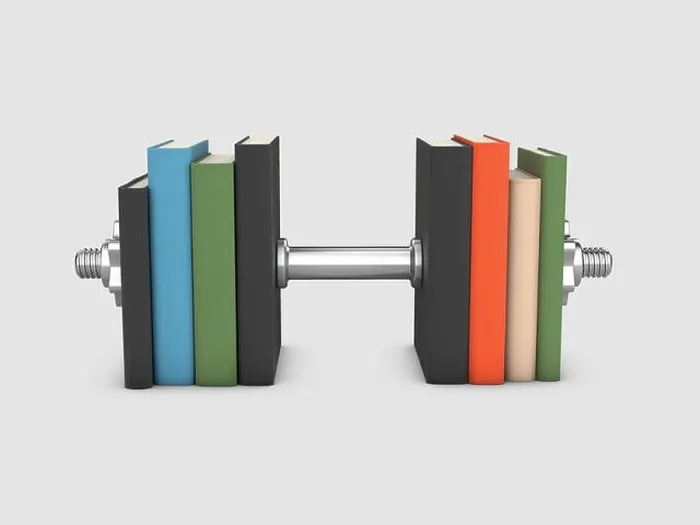 Framed Print : 3d Illustration of dumbbell and stack of books for the concept of learning to be fit and healthy Framed Print : 3d Illustration of dumbbell and stack of books for the concept of learning to be fit and healthy