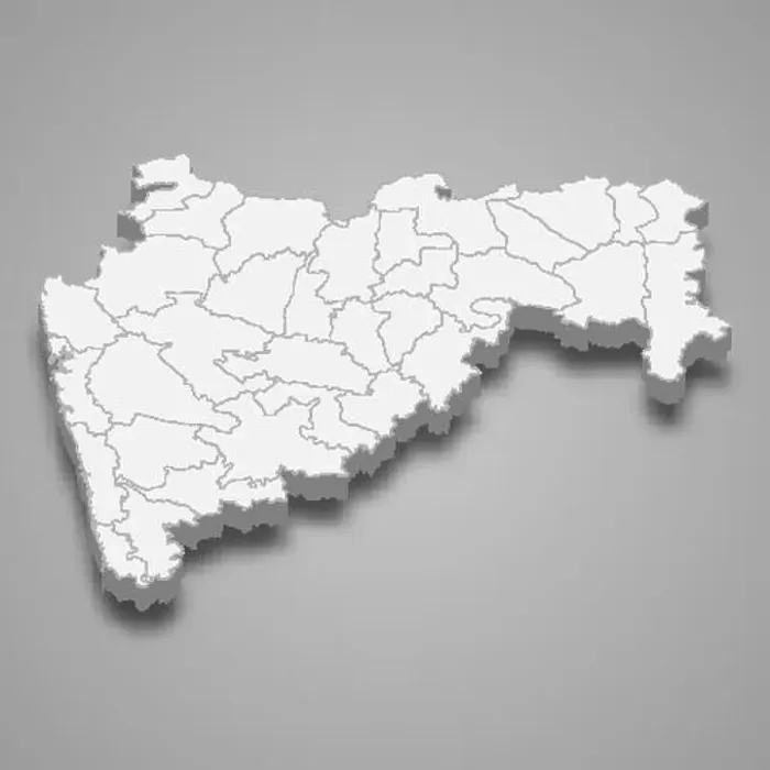 Framed Print : 3d map of Maharashtra is a state of India Framed Print : 3d map of Maharashtra is a state of India