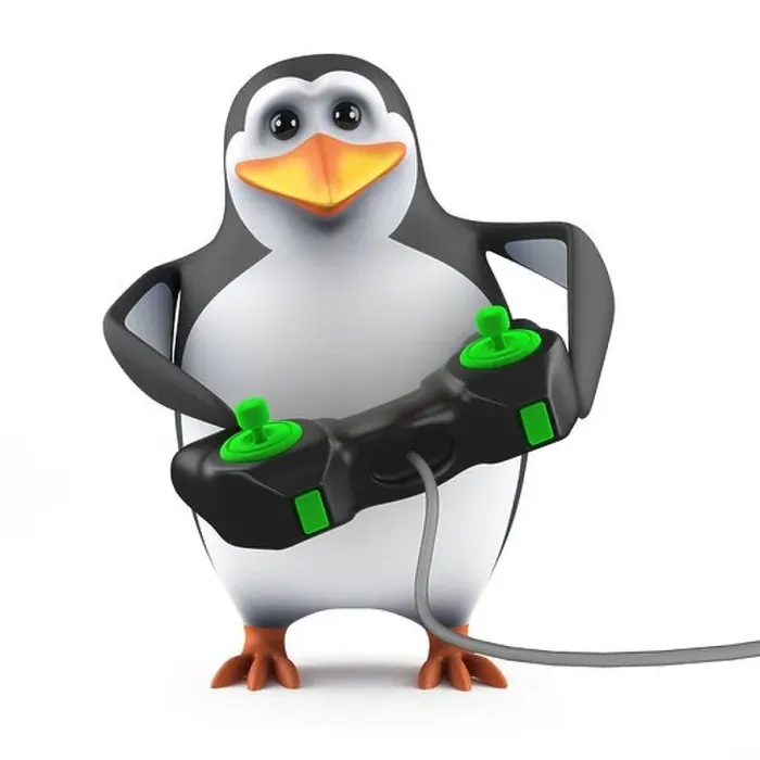Framed Print : 3d Penguin plays video games in his spare time Framed Print : 3d Penguin plays video games in his spare time