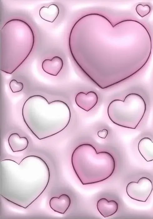 Framed Print : 3D render of a cute wallpaper background with inflated hearts design