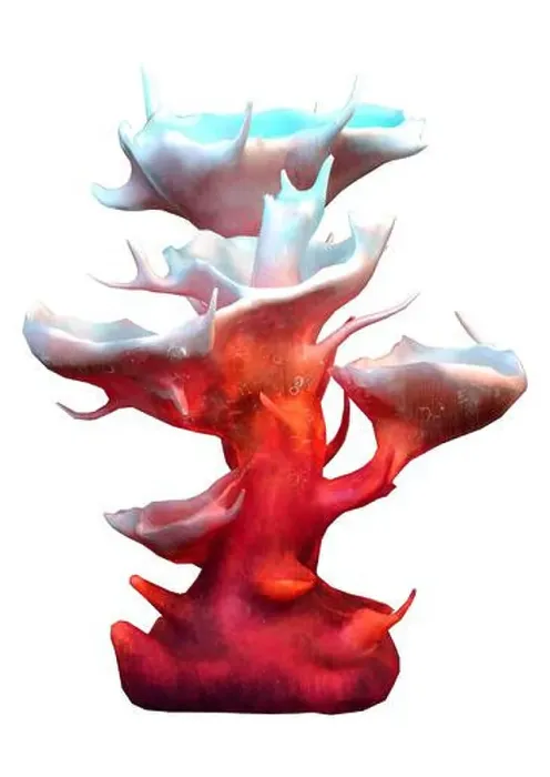 Framed Print : 3D rendering of a red clathrata coral isolated on white background Framed Print : 3D rendering of a red clathrata coral isolated on white background