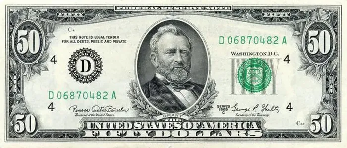 Framed Print : $50 - 50 dollar bill - Series 1969C Front - Bureau of Engraving and Printing Framed Print : $50 - 50 dollar bill - Series 1969C Front - Bureau of Engraving and Printing