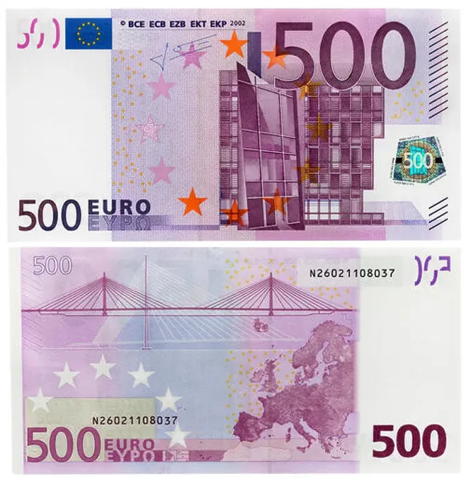 Framed Print : 500 Euro banknote, 2002 Framed Print : 500 Euro banknote, 2002