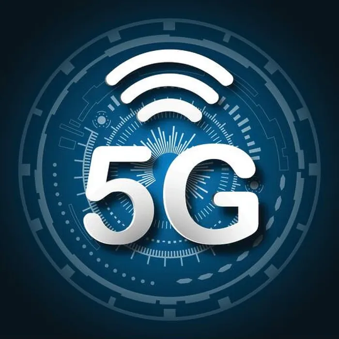 Framed Print : 5G cellular mobile communication blue logo background with global network line link transmission Framed Print : 5G cellular mobile communication blue logo background with global network line link transmission