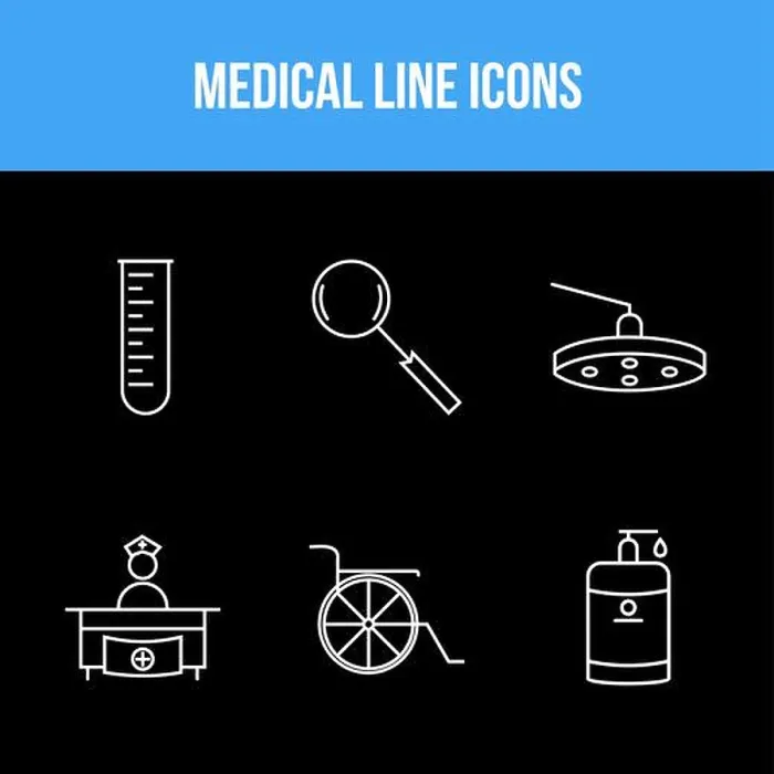 Framed Print : 6 Icon Set Of Medical For Personal And Commercial Use.