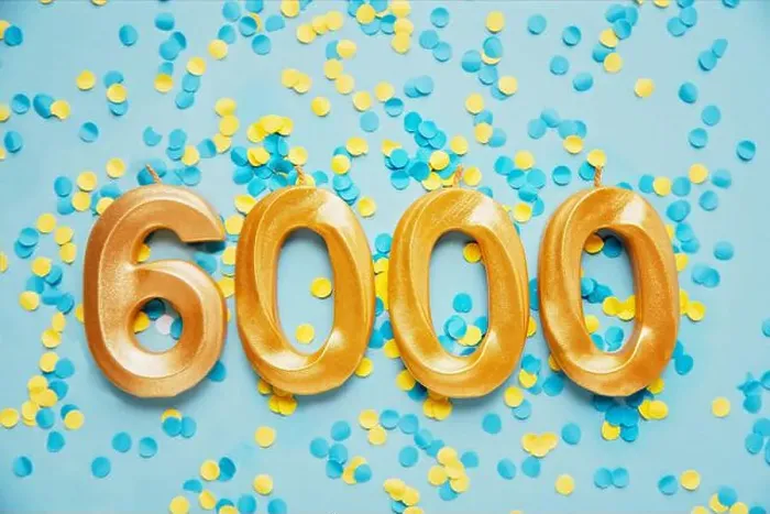 Framed Print : 6000 six thousand followers card Framed Print : 6000 six thousand followers card