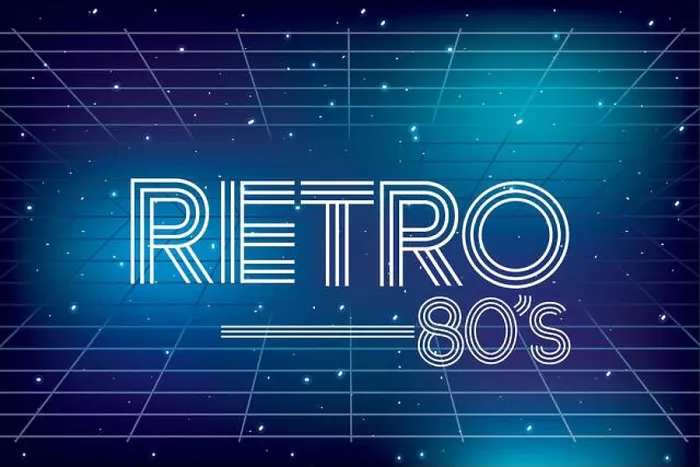 Framed Print : 80s retro style word Framed Print : 80s retro style word