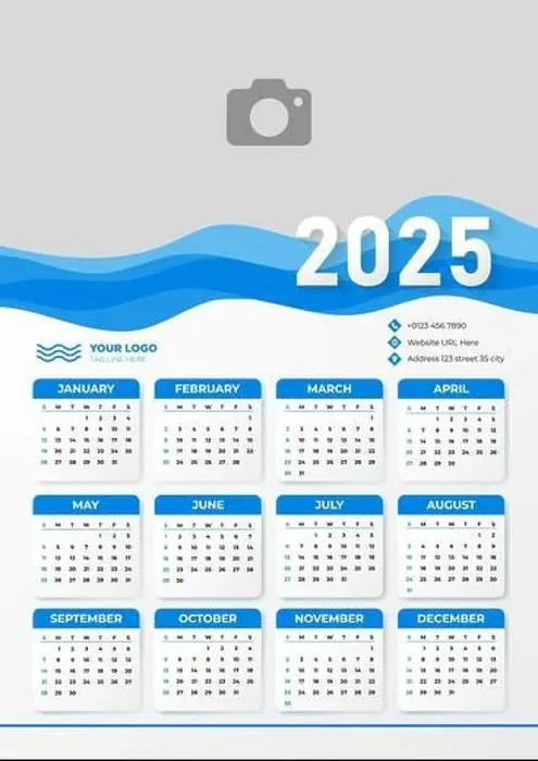 Framed Print : Abstract 2025 Wall Calendar Design Template Framed Print : Abstract 2025 Wall Calendar Design Template