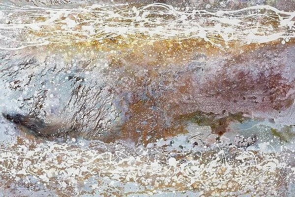Abstract background, various pigments and dyes create a rich texture