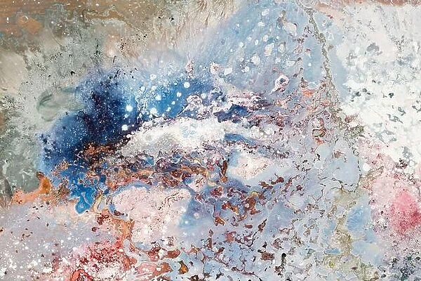 Abstract colorful texture. Water waves, Oil painting