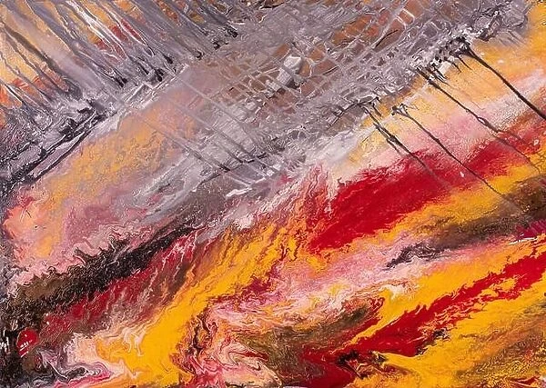 Abstract painting background in a contrast warm colors