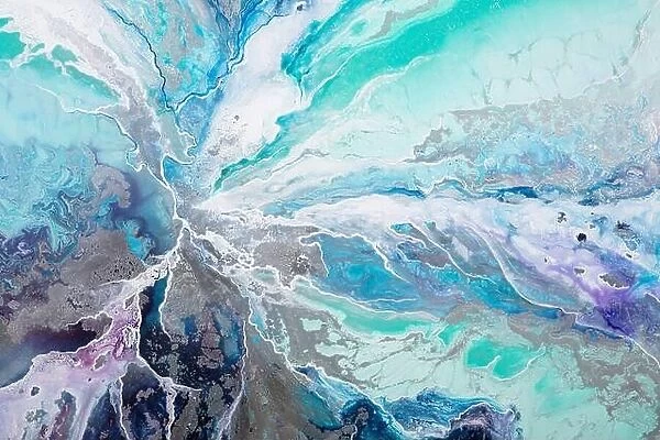 Abstract painting background in a exquisite light blue color. Abstract fluid acrylic painting. Modern art. Marbled blue abstract background. Acrylic