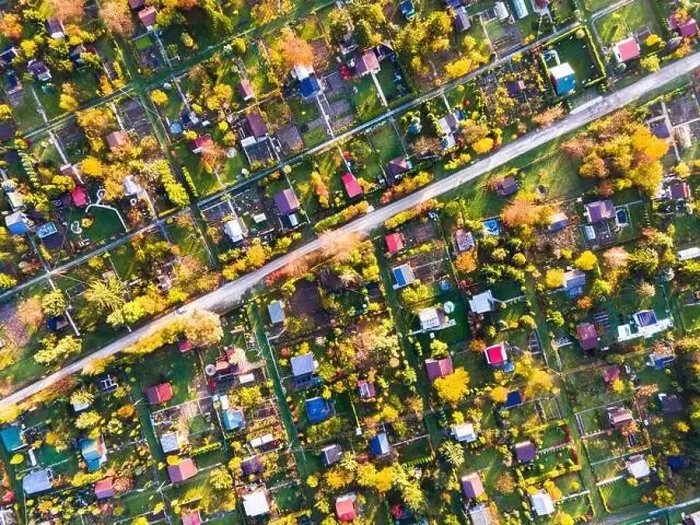 Framed Print : Abstract Pattern of Plot Gardens in Urban Area. Colorful Foliage in Autumn. Top Down Drone View Framed Print : Abstract Pattern of Plot Gardens in Urban Area. Colorful Foliage in Autumn. Top Down Drone View
