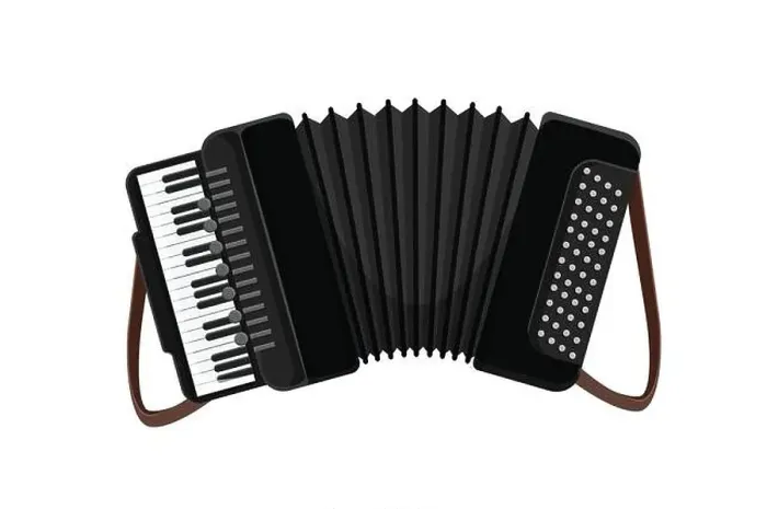 Framed Print : Accordion icon black 3d vector illustration