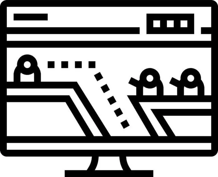 Framed Print : action platform video game line icon vector illustration