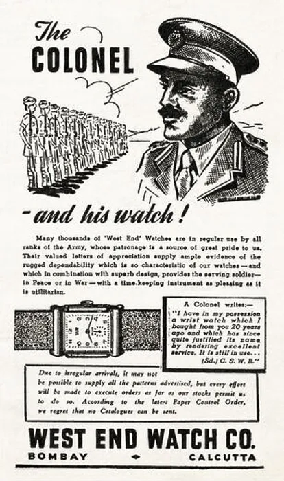Framed Print : Advertisement advertising West End Watch Co of Bombay & Calcutta original old vintage advert from English language Framed Print : Advertisement advertising West End Watch Co of Bombay & Calcutta original old vintage advert from English language