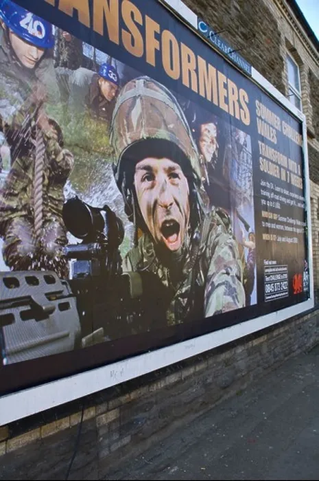 Framed Print : Advertising billboard for Territorial Army on side wall of house in Newport South Wales UK Framed Print : Advertising billboard for Territorial Army on side wall of house in Newport South Wales UK