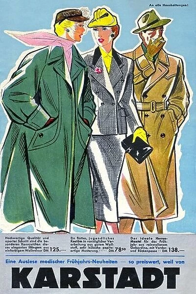 advertising, fashion, Karstadt, springtime, fashion prospectus, catalogue, Germany, circa 1953, Additional-Rights-Clearences-Not Available