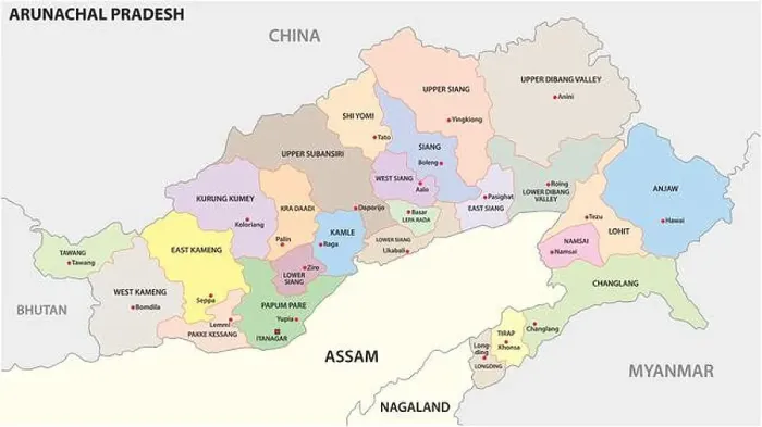Framed Print : administrative and political map of indian state of Arunachal Pradesh 2020, india Framed Print : administrative and political map of indian state of Arunachal Pradesh 2020, india