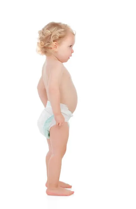 Framed Print : Adorable blond baby with two years in diaper