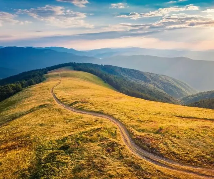 Framed Print : Adorable summer scene with zigzag road on Menchul ridge Framed Print : Adorable summer scene with zigzag road on Menchul ridge
