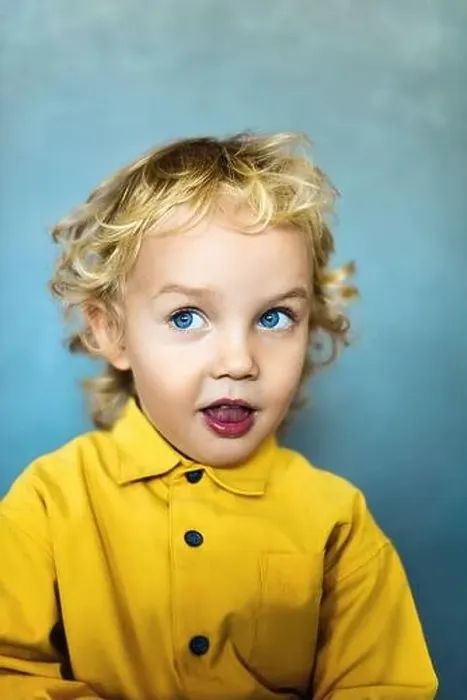 Framed Print : Adorable sweet little boy with golden hair and blue eyes Framed Print : Adorable sweet little boy with golden hair and blue eyes