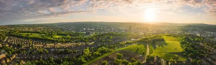 Framed Print : Aerial 12 Panorama of Sheffield City and the surrounding suburbs Framed Print : Aerial 12 Panorama of Sheffield City and the surrounding suburbs