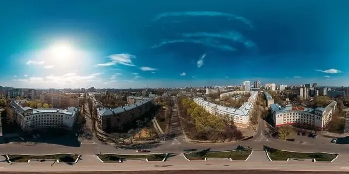 Framed Print : Aerial 360 degree spherical panorama of Voronezh downtown taken by drone Framed Print : Aerial 360 degree spherical panorama of Voronezh downtown taken by drone