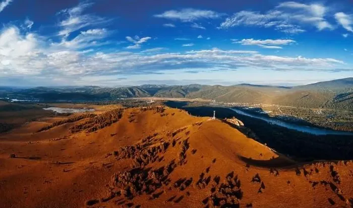 Framed Print : Aerial autumn drone shot of beauty dawn on the peak Framed Print : Aerial autumn drone shot of beauty dawn on the peak