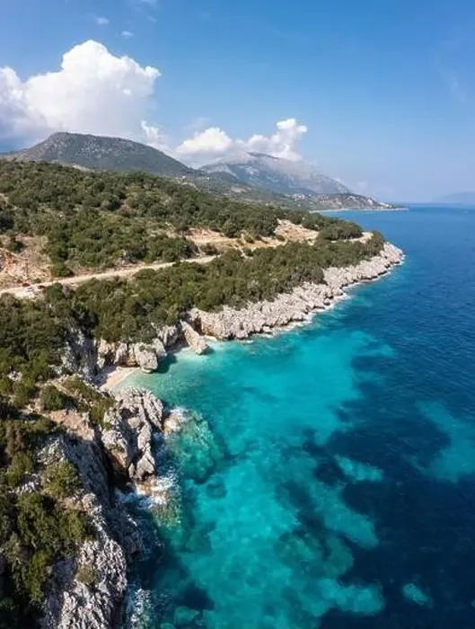 Framed Print : Aerial coastal view showing Kako Lagadi Beach Framed Print : Aerial coastal view showing Kako Lagadi Beach
