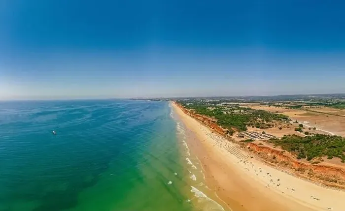Framed Print : Aerial drone beach view of Vilamoura and Praia de Falesia, Algarve, Portugal Framed Print : Aerial drone beach view of Vilamoura and Praia de Falesia, Algarve, Portugal