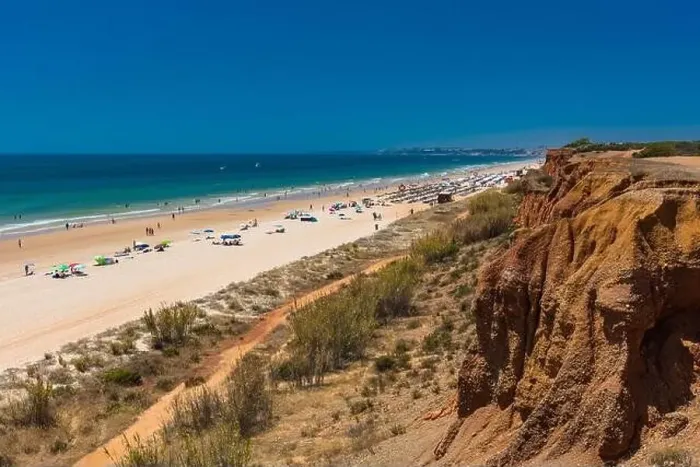 Framed Print : Aerial drone beach view of Vilamoura and Praia de Falesia, Algarve, Portugal Framed Print : Aerial drone beach view of Vilamoura and Praia de Falesia, Algarve, Portugal