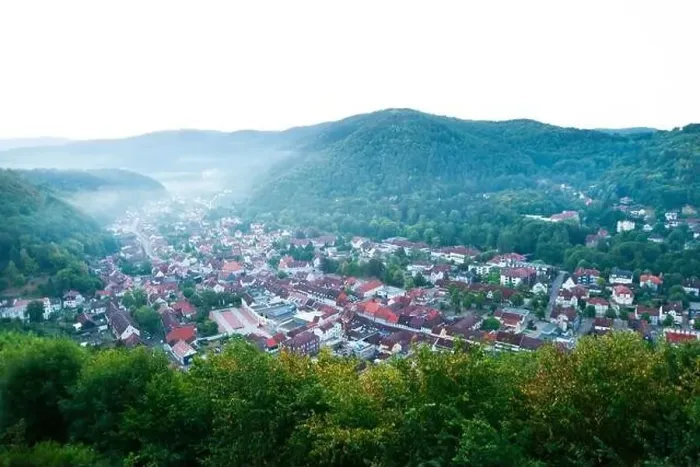 Framed Print : Aerial drone bird eye view photo of european village of central europe with red roofs Framed Print : Aerial drone bird eye view photo of european village of central europe with red roofs