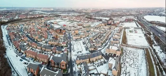 Framed Print : Aerial drone. Ebbsfleet garden city in Kent Framed Print : Aerial drone. Ebbsfleet garden city in Kent