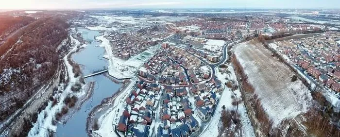 Framed Print : Aerial drone. Ebbsfleet garden city in Kent Framed Print : Aerial drone. Ebbsfleet garden city in Kent